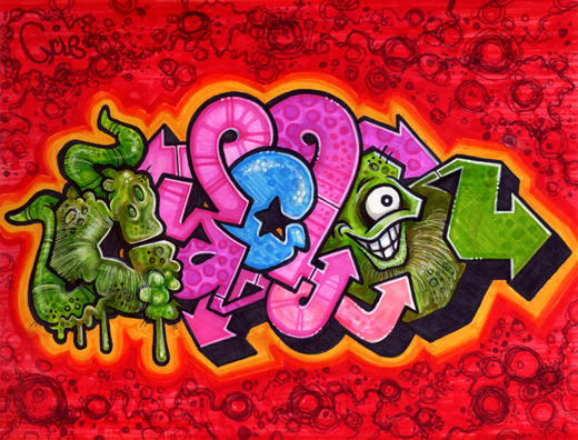 graffiti artist Cycle black book drawing