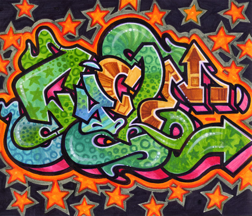 graffiti artist Cycle black book drawing