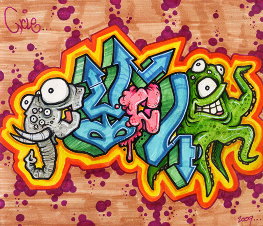 graffiti artist Cycle black book drawing